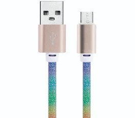 Micro USB 彩虹数据线 皮革材质 高端亮眼 数据 充电 同步